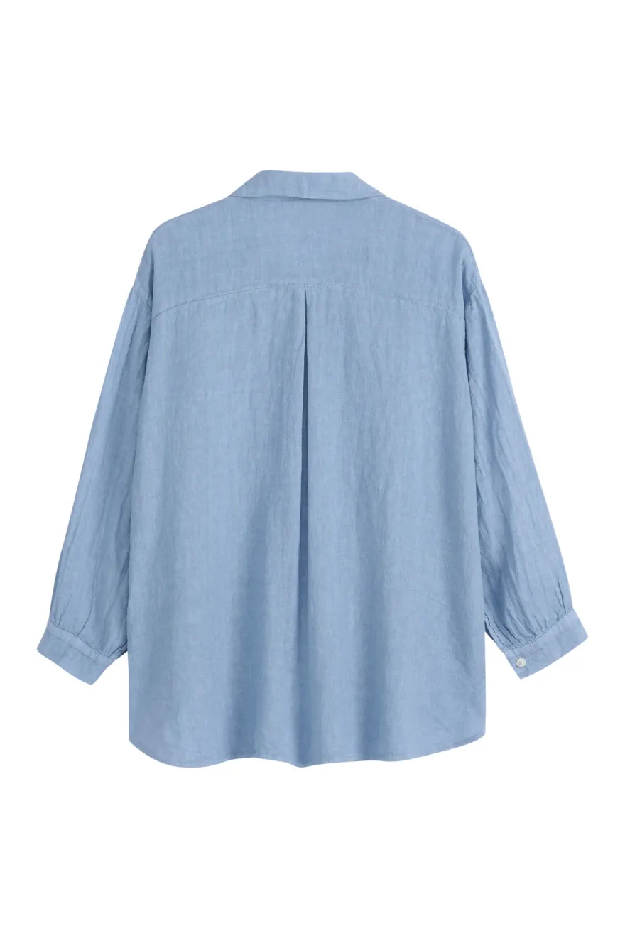 Breezy pellavapaita, denim blue