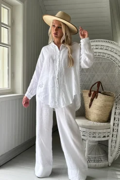 Breezy pellavapaita, white