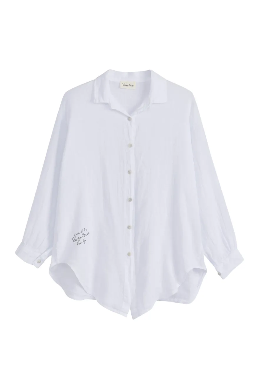 Breezy pellavapaita, white