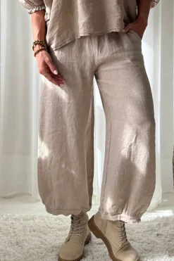 Bubble Boho pellavahousut, cashmere