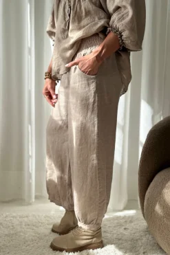 Bubble Boho pellavahousut, cashmere