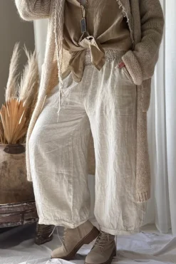 Bubble Boho pellavahousut, hiekka