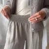 Bubble Boho pellavahousut, taupe