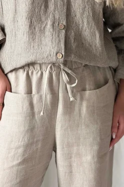 Bypias casual pellavajoggerit, natural