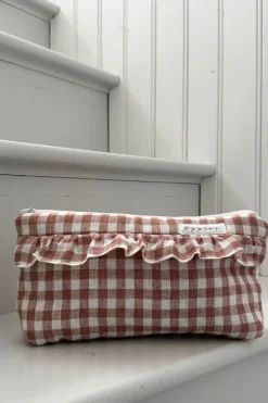 Bypias pellavatoilettilaukku, pepperosa check