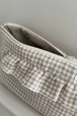 Bypias pellavatoilettilaukku,beige check