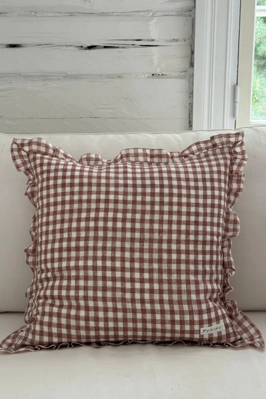 Bypias Ruffle pellavatyynyliina, pepperosa check