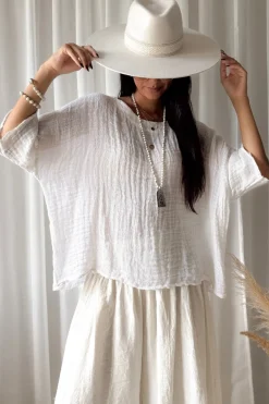 Calise pellavapaita, valkoinen