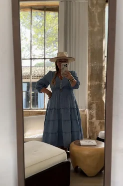 Celina pellavamekko, denim blue