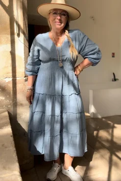 Celina pellavamekko, denim blue