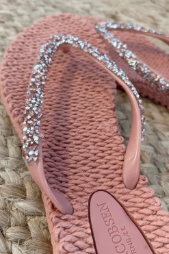 Cheerful glitter varvassandaalit, misty rose