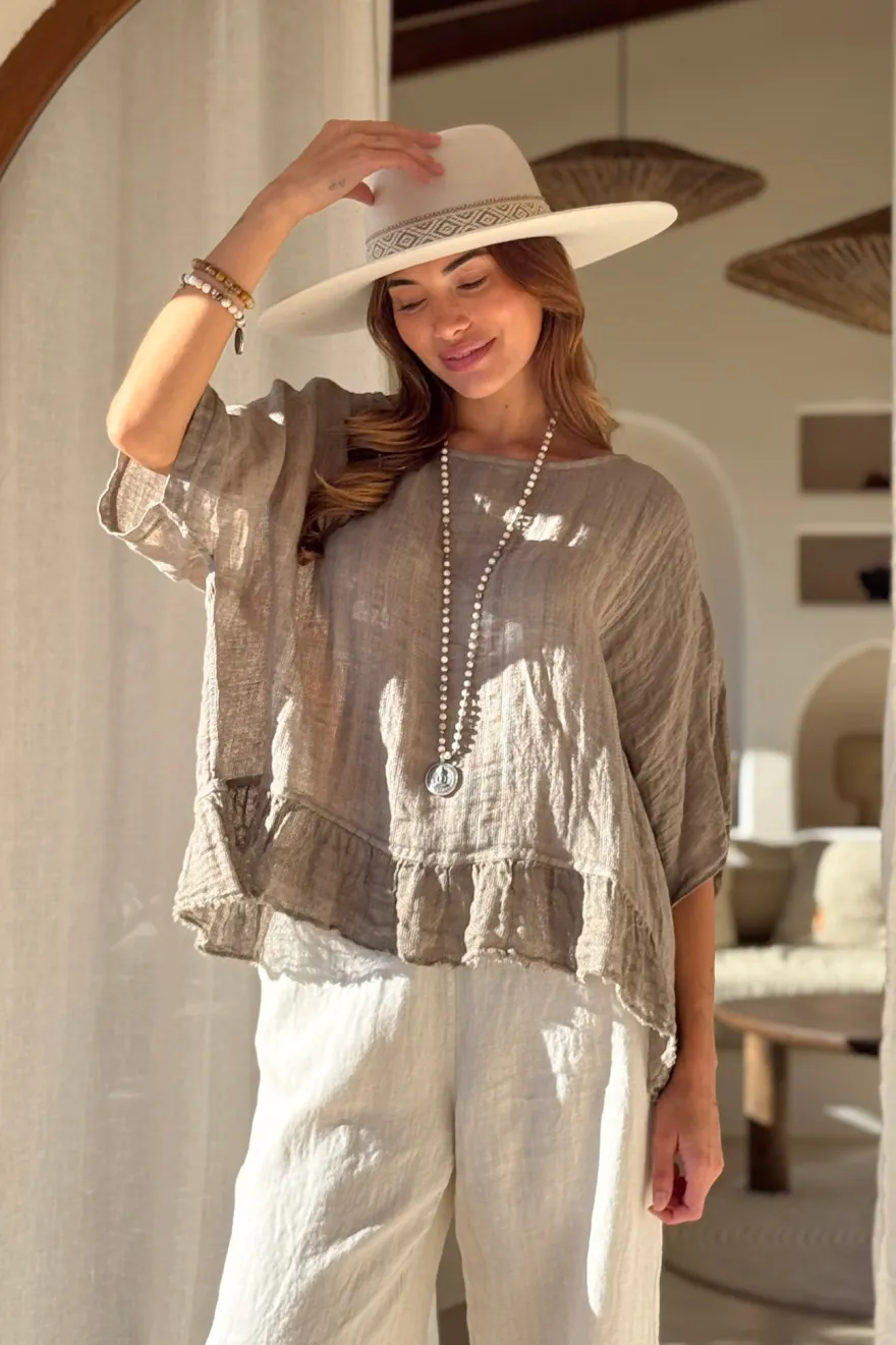 Costa mesh pellavapaita, taupe