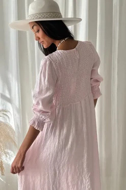 Cottage Romance pellavamekko, cool pink