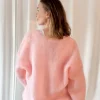 Coziness mohairneuletakki, rose