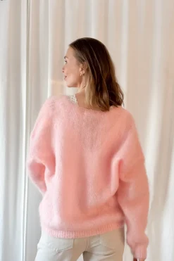 Coziness mohairneuletakki, rose