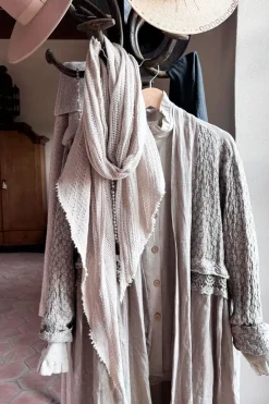 Crochet mesh puuvillahuivi, hiekka