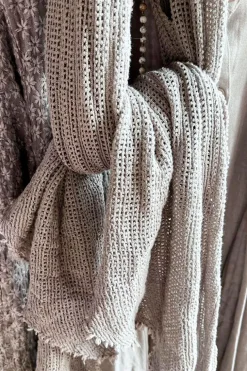 Crochet mesh puuvillahuivi, hiekka