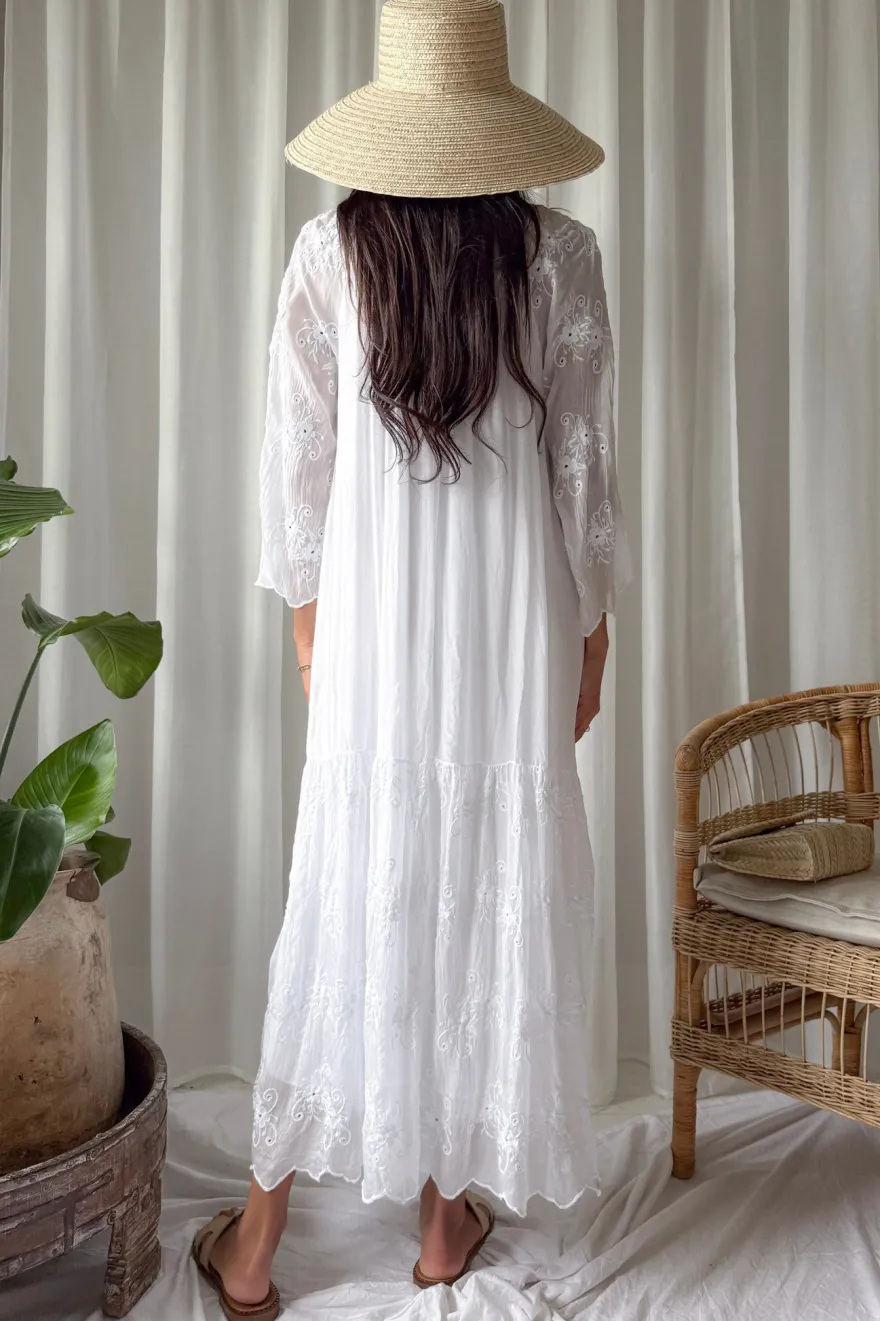 Daisy Dreams silkkiviskoosimekko, valkoinen