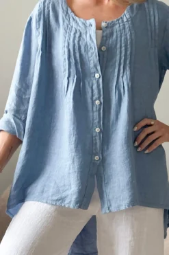 Deanna pellavatunika, denim blue