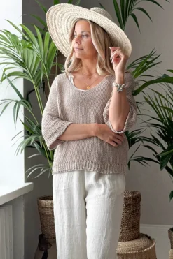 Deia puuvillaneule, beige