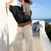 Deia puuvillaneule, musta