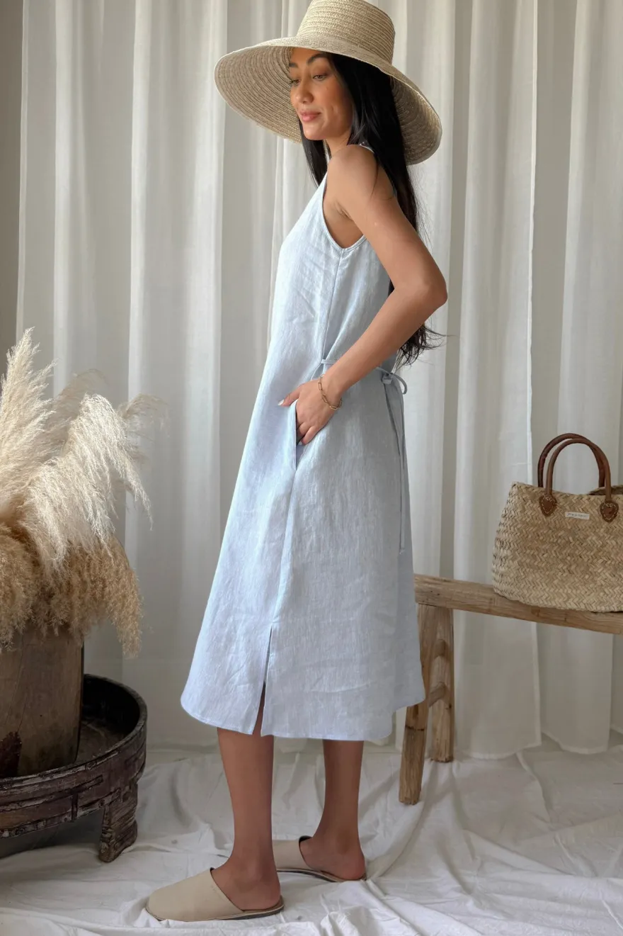 Diana pellavamekko, oxford blue