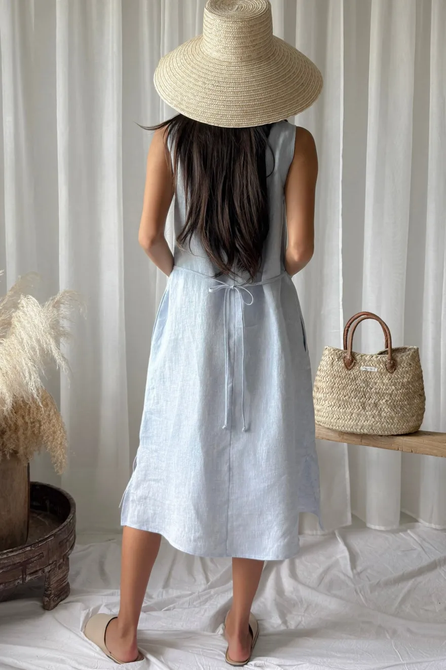 Diana pellavamekko, oxford blue