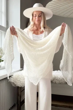 Dreamy Day mohairhuivi, luonnonvalkoinen