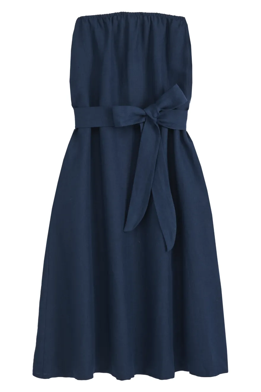 Elegance pellavamekko, navy