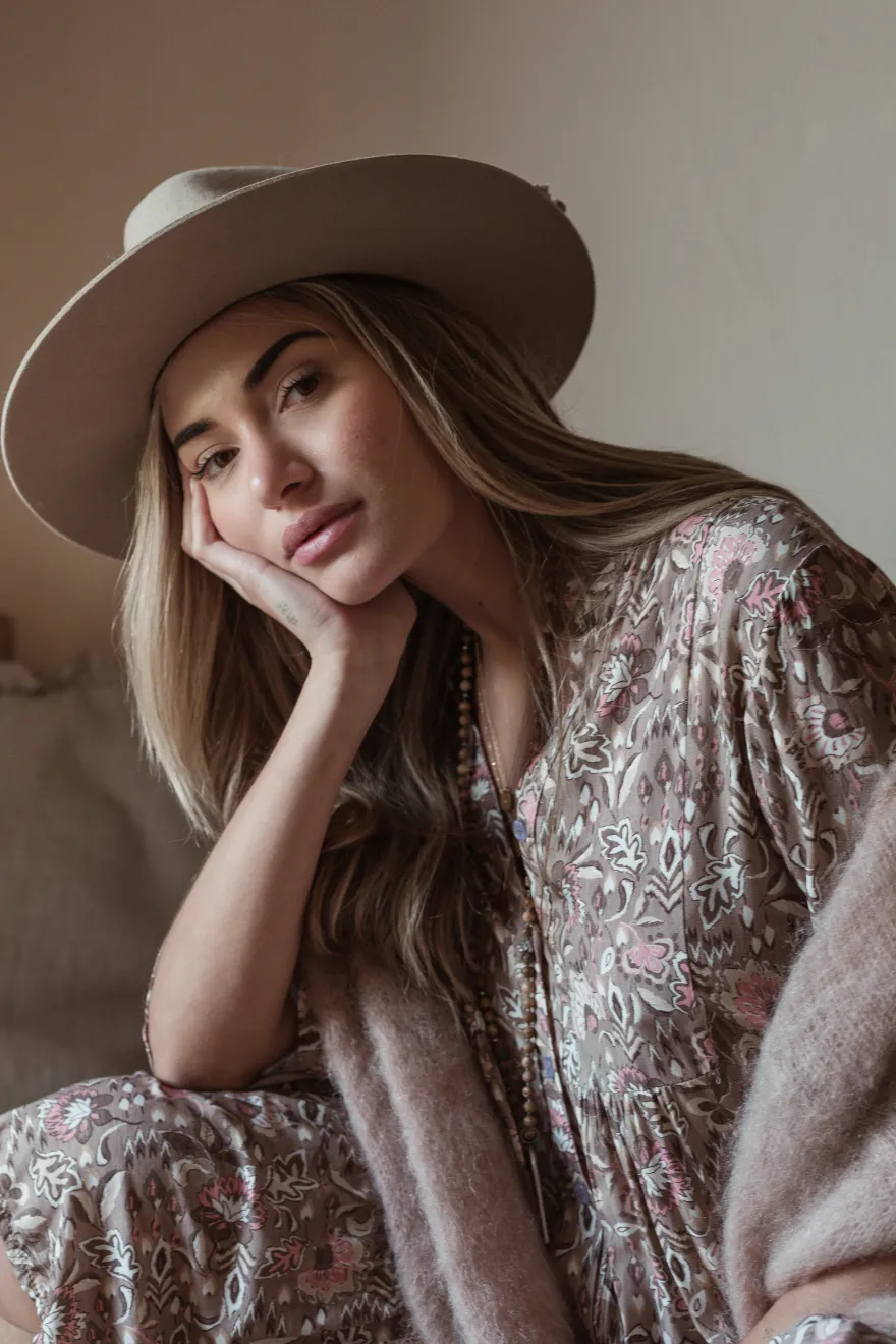 Elena viskoosimekko, taupe