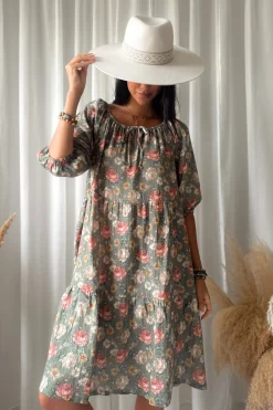 Emilia puuvillamekko, camo cottage floral