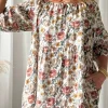 Emilia puuvillamekko, off white cottage floral