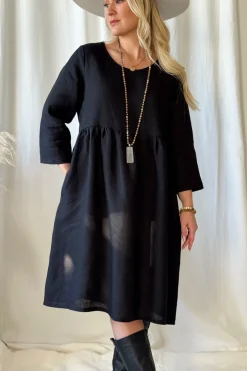 Emma pellavamekko, musta