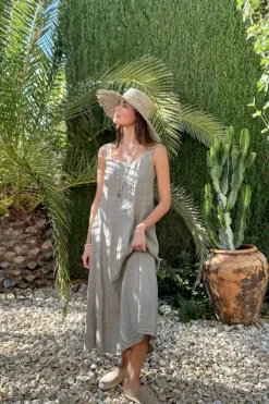 Encanto pellavamekko, taupe