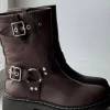 Feikon biker bootsit, chocolate