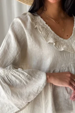 Frill dream pellavapaita, hiekka