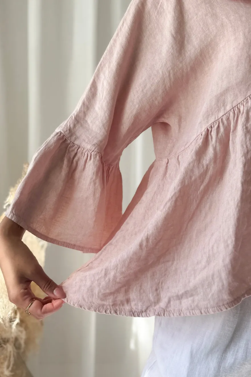Frill dream pellavapaita, vaaleanpunainen