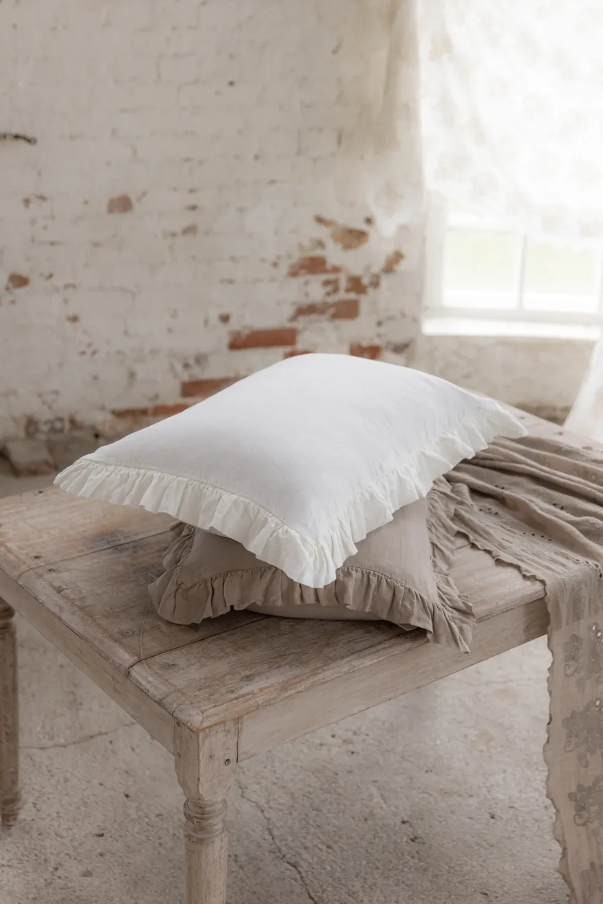 Frill pellavatyynyliina, antique white