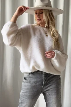 Gretta alpakkaneule, luonnonvalkoinen