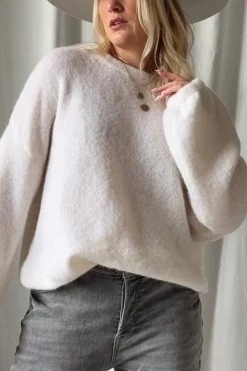 Gretta alpakkaneule, luonnonvalkoinen