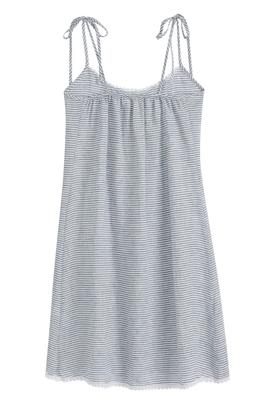 Hanko pellavamekko, blue stripe