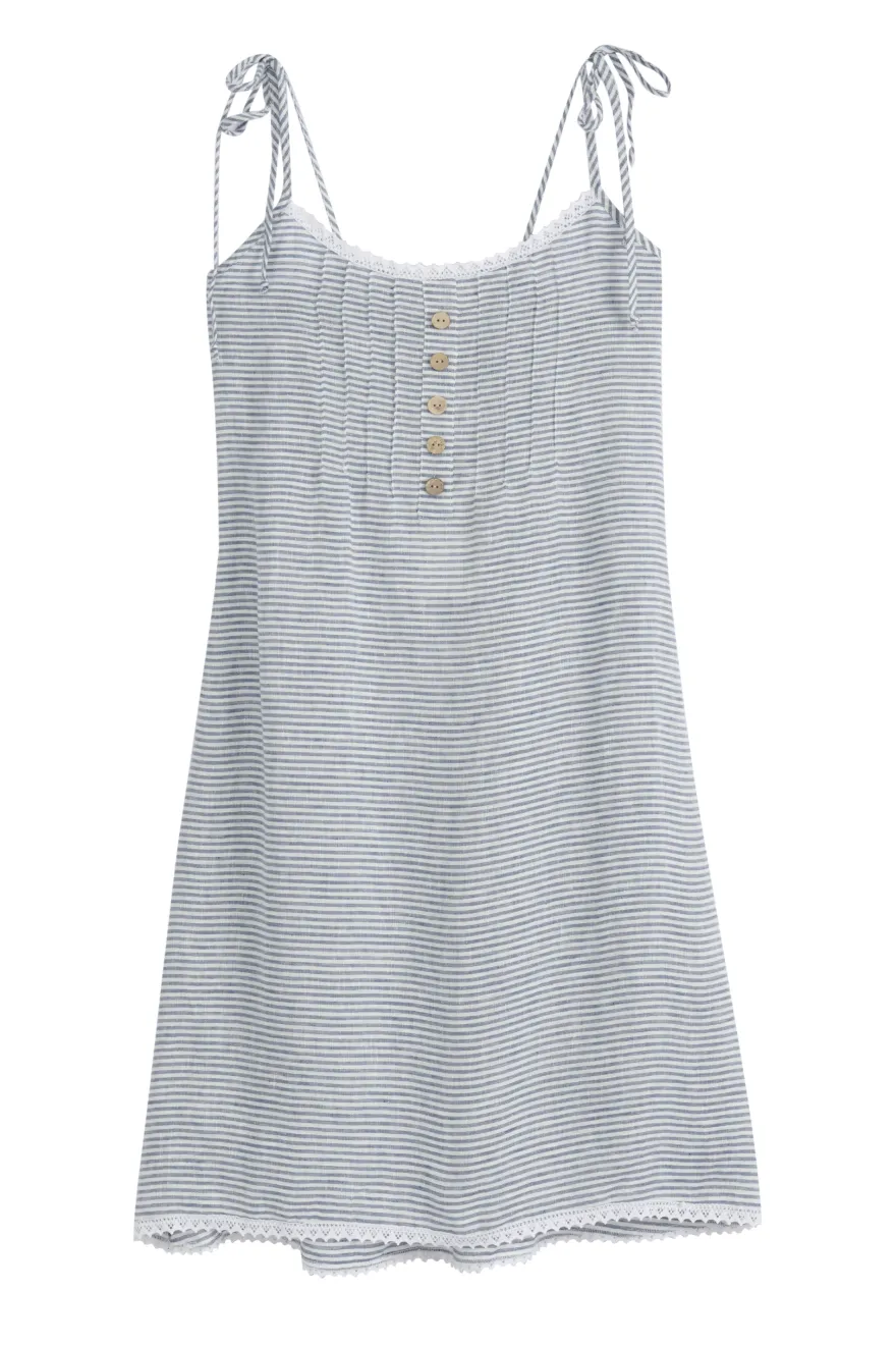Hanko pellavamekko, blue stripe