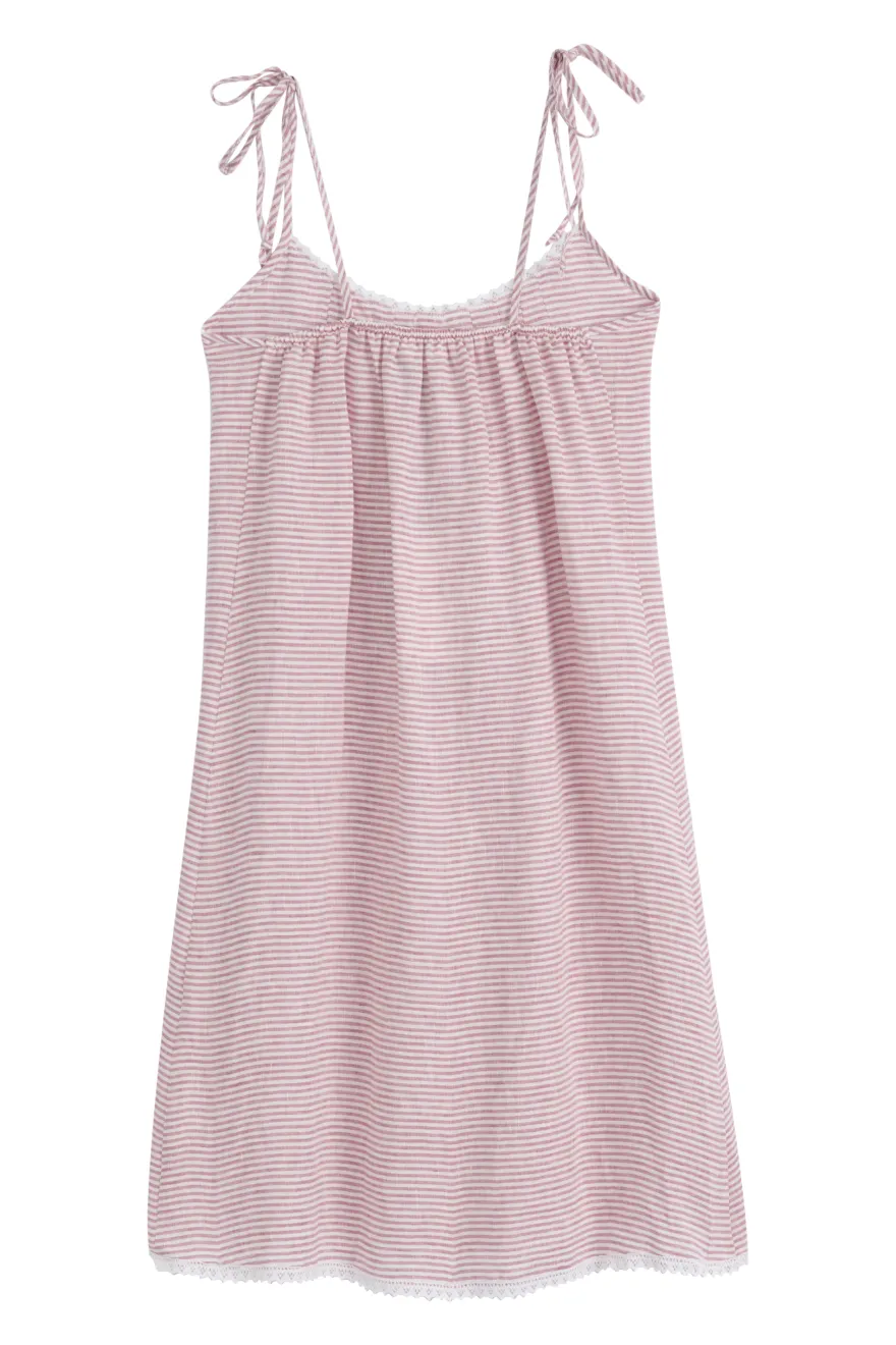 Hanko pellavamekko, pink stripe