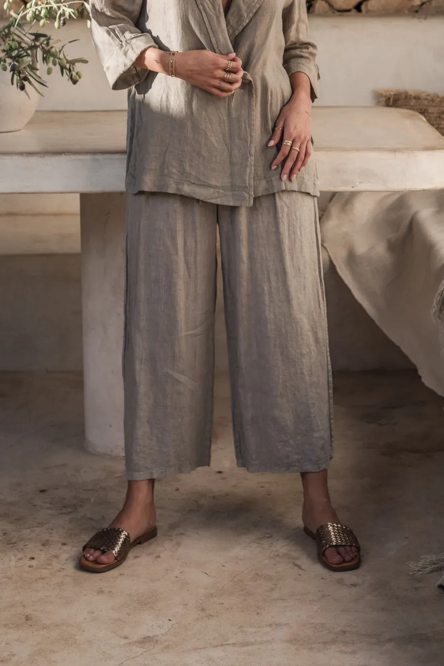 Havana pellavahousut, taupe