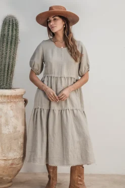 Helen pellavamekko, natural + natural lace