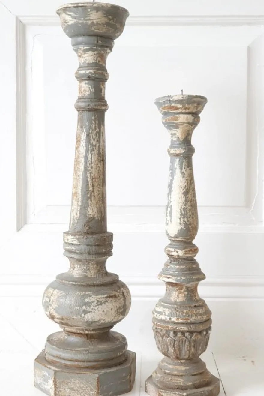 Heretic kynttilänjalka l, harmaa