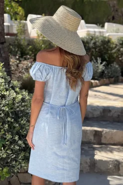 Isabel pellavamekko, oxford blue