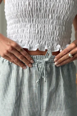 Isolde pellavashortsit, blue stripe