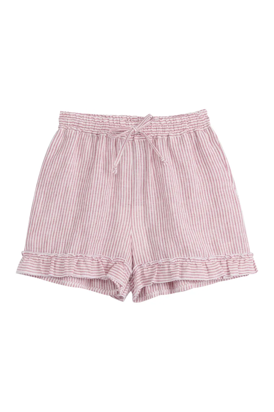 Isolde pellavashortsit, pink stripe
