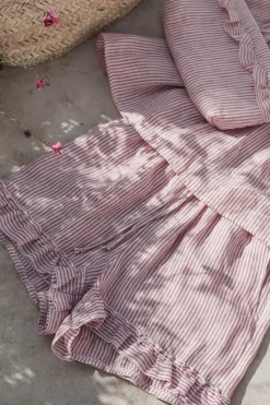 Isolde pellavashortsit, pink stripe
